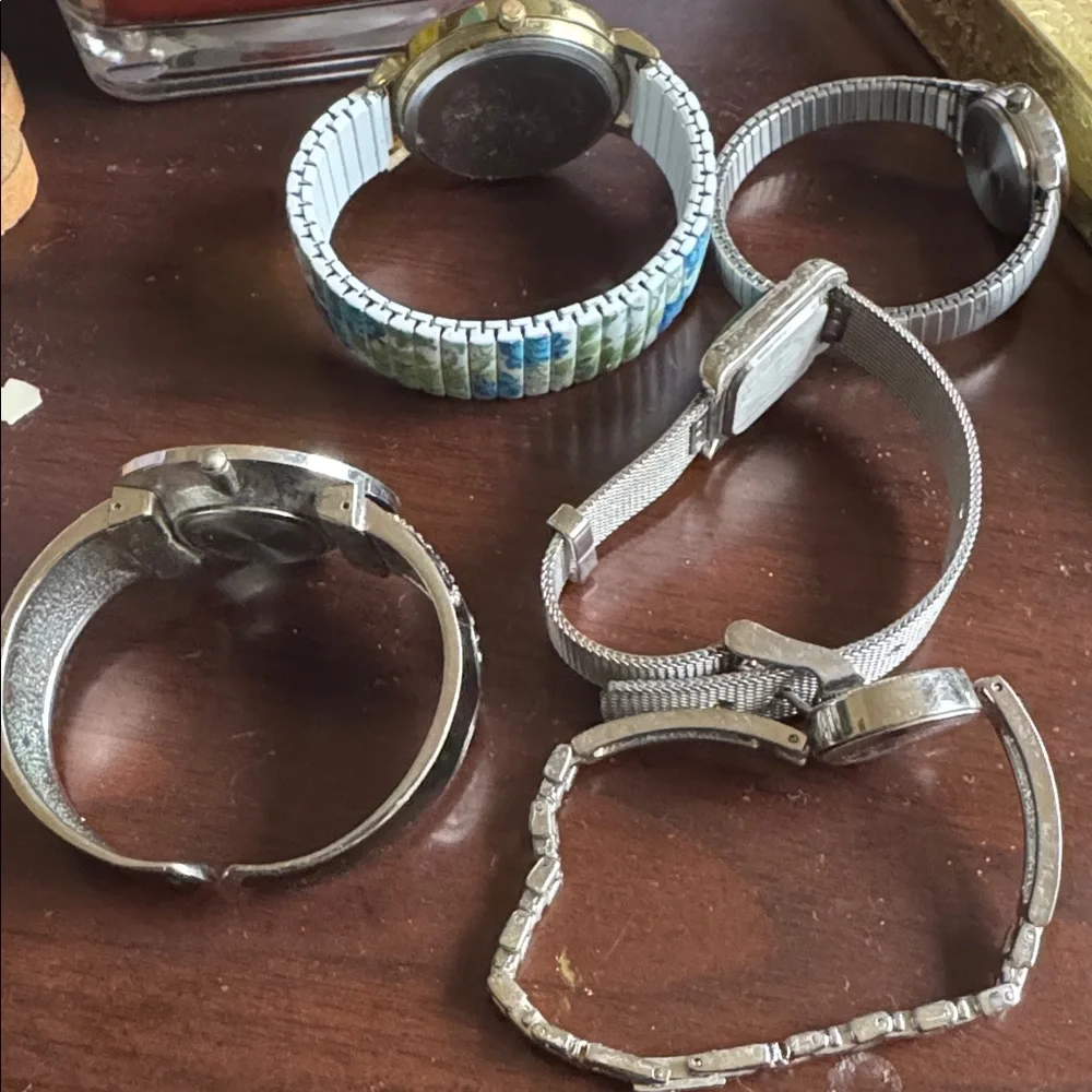 Bundle of five vintage Silver and Gold Watches